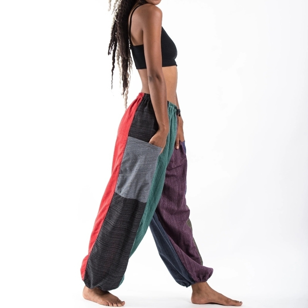 Harem Pantd Multicolor Patchwork Women's One Size… - image 2